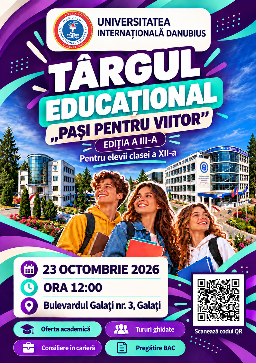 „Pași pentru Viitor”: Târgul Educațional al Universității Internaționale Danubius revine cu ediția a III-a