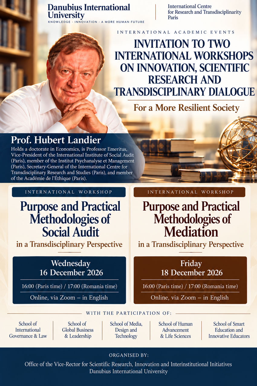 INVITATION TO TWO INTERNATIONAL WORKSHOPS ON INNOVATION, SCIENTIFIC RESEARCH AND TRANSDISCIPLINARY DIALOGUE