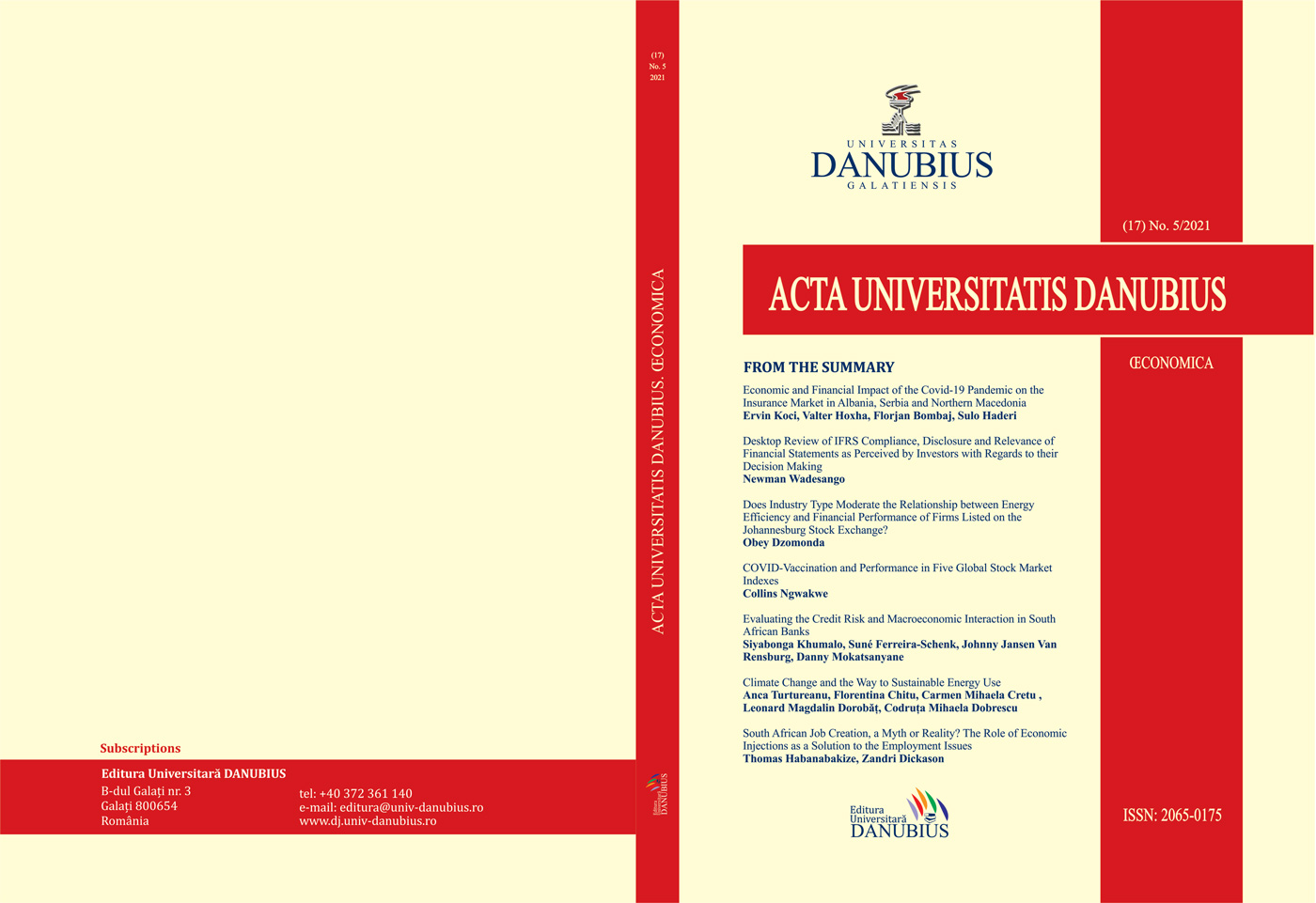 The New Issue of “Acta Universitatis Danubius. Œconomica”