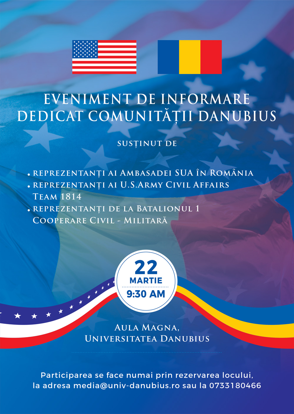 Invitati de la Ambasada SUA , U.S. Army si Armata Romana, la Universitatea Danubius