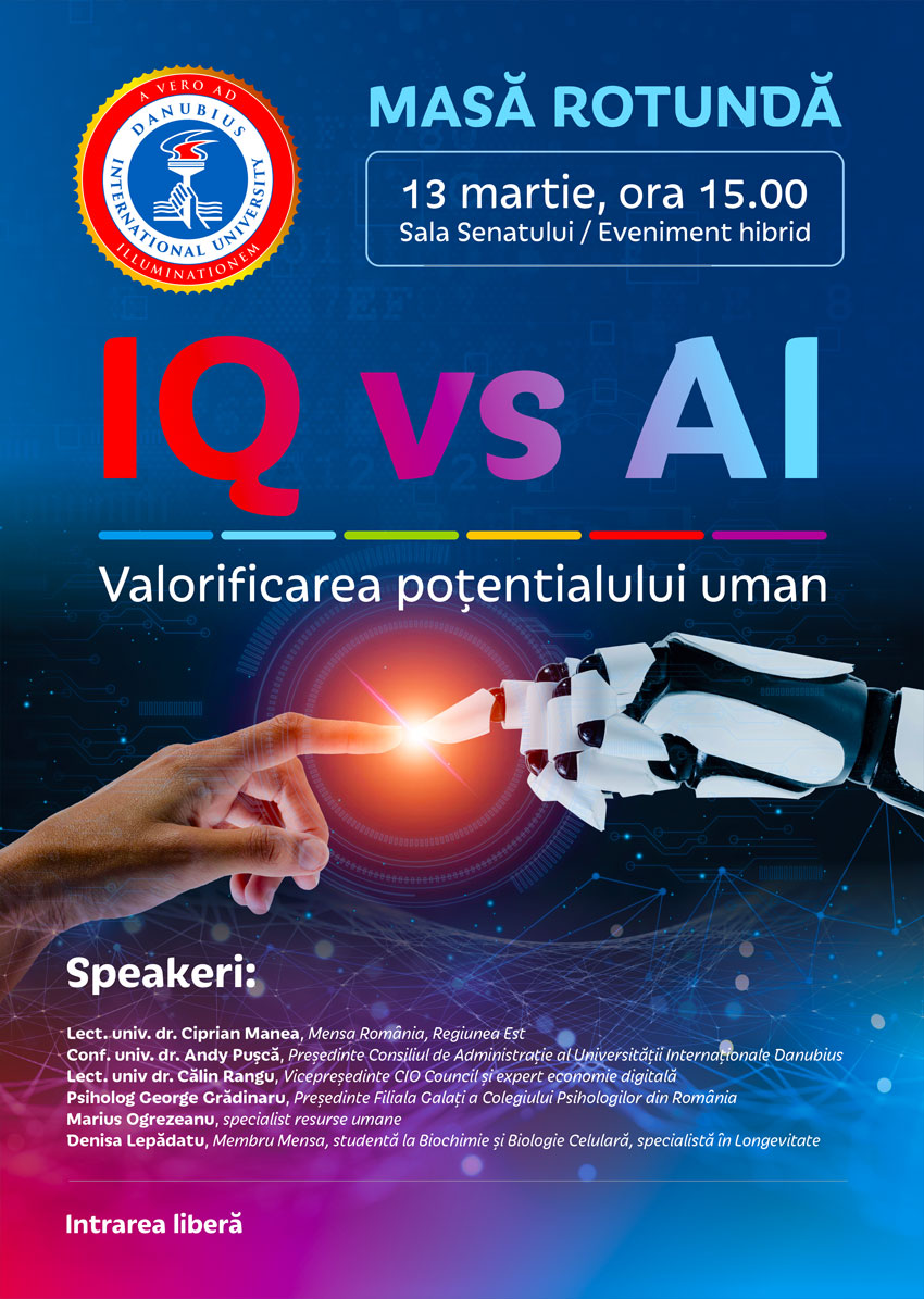 Masa rotunda cu tema IQ vs AI. Valorificarea potentialului uman.
