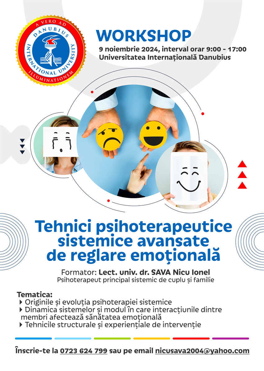 Workshop: Tehnici psihoterapeutice sistemice avansate de reglare emotionala