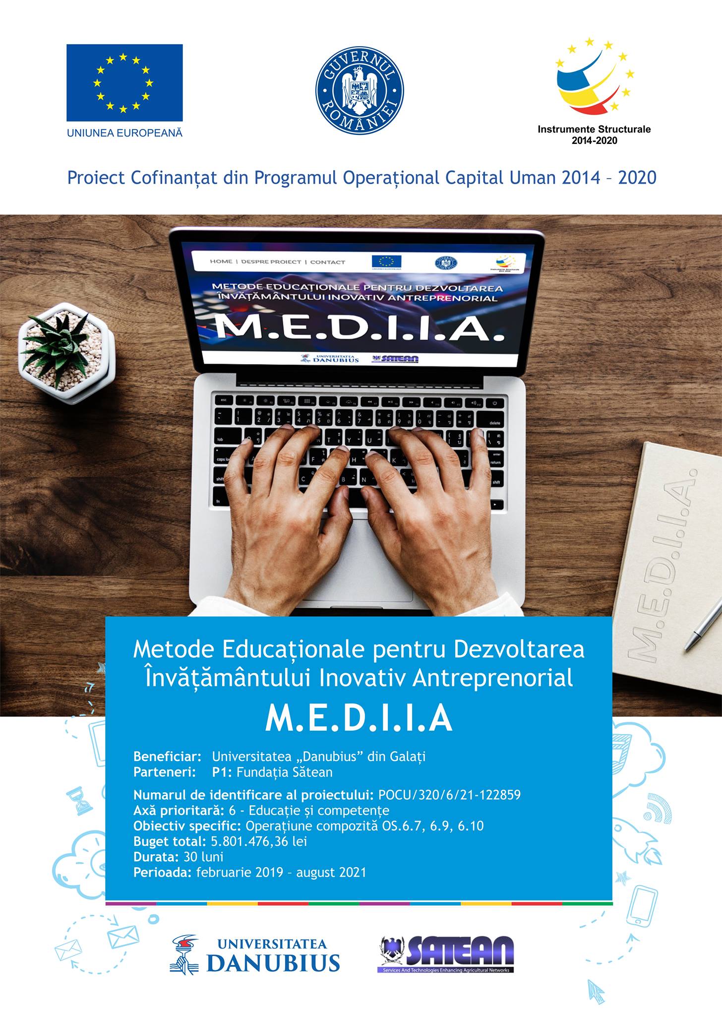 Lansarea proiectului: Metode Educaționale pentru Dezvoltarea Învățământului Inovativ Antreprenorial – M.E.D.I.I.A.